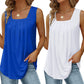 👚 50% RABATT! 🔥 Ärmlös linne med fyrkantig halsringning – Enkel, smart & hållbar – din vardagsklädsel, uppgraderad