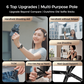 4-i-1 multifunktionell magnetisk selfiepinne med 360° rotation