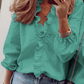 👚 50% RABATT! ✨ Långärmad Damskjorta med Volanger – Lös Passform, Lanternärmar & Perfekt för Vår & Höst 🌸