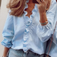 👚 50% RABATT! ✨ Långärmad Damskjorta med Volanger – Lös Passform, Lanternärmar & Perfekt för Vår & Höst 🌸