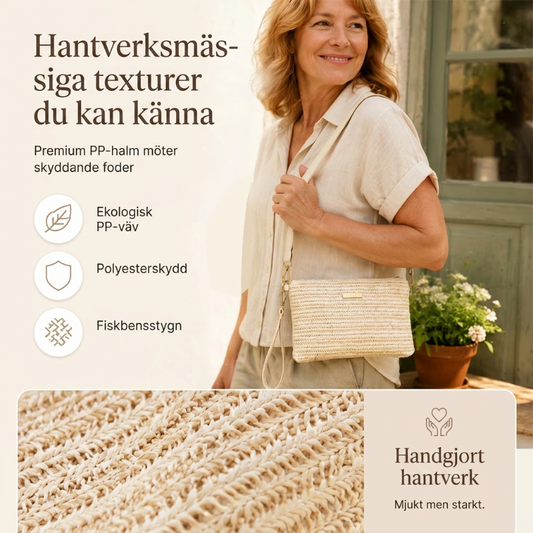 🔥50% RABATT NU!🔥 Vävd stråväska med axelrem för damer✨