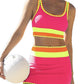 🔥🎁Nyhet 54 % RABATT🔥🌼 Färgblockerad Sportig 3-delars Bikiniset i Nylon – Högmidja med Magekontroll 👙