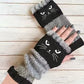 ⚡ Julrea 50% Rabatt! 🎉 Varma & Mysiga Stickade Fingerlösa Handskar – Sött Kattmönster för Kvinnor 🧤🐱📦
