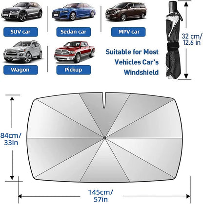 🚗 Vikbart bilskydd ✨☀️ Blockar UV & värme ❄️🛡️ Skyddar instrumentbräda & inredning