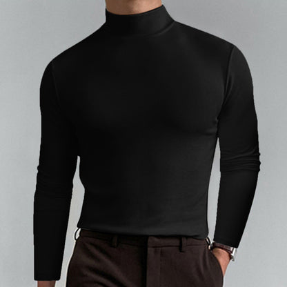 2025 Ny Långärmad T-shirt med hög hals Smal Fit för män