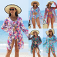 🌊🐚🌴Blooming Magic of Summer - tredelad bikinibaddräkt i mesh för kvinnor