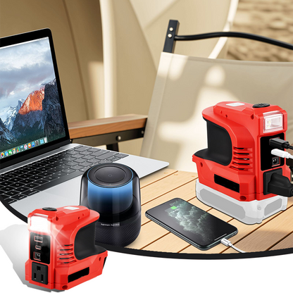 🔌【Smart Powerbank】Mini DC/AC-omvandlare - 300W bärbar powerbank! ⚡ Lämplig för bilar, husbilar, utomhusbruk och sommarhus