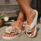 Damernas Halksäkra Strand Sandaler med Blomdetaljer