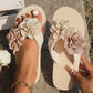 Damernas Halksäkra Strand Sandaler med Blomdetaljer