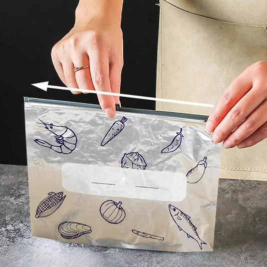 Återanvändbara förslutningsbara förvaringspåsar i aluminiumfolie