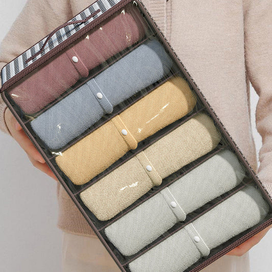 📦KÖP 2 FÅ 3✨Garderobsförvaringslåda med avdelare - Justerbara fack i vitt plast för snygg ordning i klädförvaring 👚👖