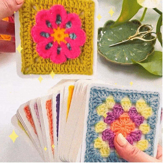 🧵 Granny Square-kortlek för virkning – 50 mönster att mixa och matcha 🧶