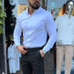 Herrskjorta i slim fit, enfärgad