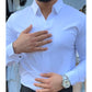 Herrskjorta i slim fit, enfärgad