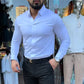Herrskjorta i slim fit, enfärgad