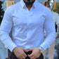 Herrskjorta i slim fit, enfärgad