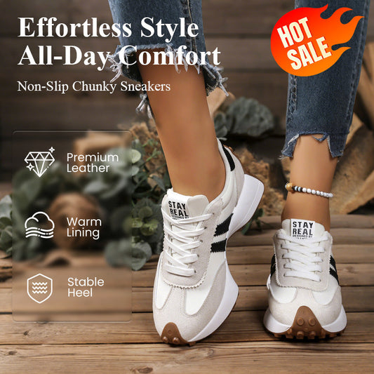 👟💥 50% RABATT! | Låga Casualskor för Damer – 4cm Plattform, Retrodesign & Halksäker!
