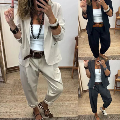 👚💼 50% RABATT! | Kragejacka & Byxor – Elegant Damset för Jobbet!