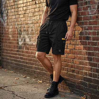 🩳 50% RABATT 🌿 | Herrshorts med Dragsko – Cargofickor & Rak Benform