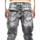 Herrmode kreativa stretchjeans, minimalistisk stil lämplig för sommar, Emo-stil