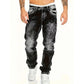 Herrmode kreativa stretchjeans, minimalistisk stil lämplig för sommar, Emo-stil