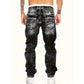 Herrmode kreativa stretchjeans, minimalistisk stil lämplig för sommar, Emo-stil