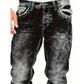 Herrmode kreativa stretchjeans, minimalistisk stil lämplig för sommar, Emo-stil