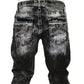Herrmode kreativa stretchjeans, minimalistisk stil lämplig för sommar, Emo-stil