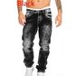 Herrmode kreativa stretchjeans, minimalistisk stil lämplig för sommar, Emo-stil