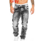Herrmode kreativa stretchjeans, minimalistisk stil lämplig för sommar, Emo-stil