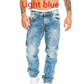 Herrmode kreativa stretchjeans, minimalistisk stil lämplig för sommar, Emo-stil