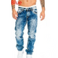 Herrmode kreativa stretchjeans, minimalistisk stil lämplig för sommar, Emo-stil