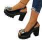 👡 50% RABATT! ✨ Elegant Peep-Toe Spänne Hälade Sandaler – Stilren Design, Bekväm Klack & Perfekt För Speciella Tillfällen 🌸