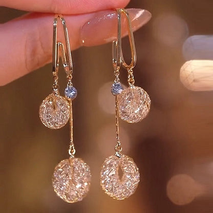 🔥50 % RABATT! 🔥Eleganta örhängen med droppformade tofsar i konstgjord kristall