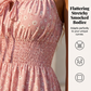 👗50% RABATT!🎀Klänning med smockade spaghettiband och knytning framtill