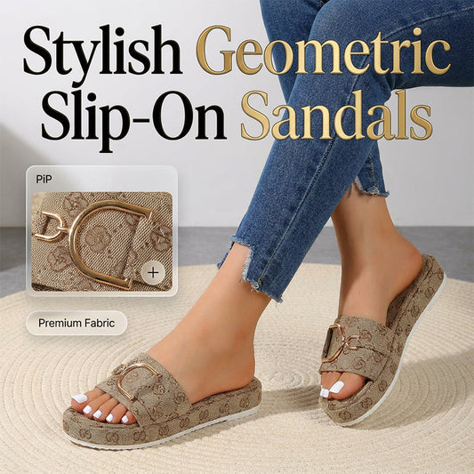 🔥50% RABATT NU!🔥 Snygga slip-on-sandaler med geometriskt mönster