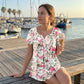 Dam blommig knäppbar T-shirt 🌸 Flödande passform, mjukt tyg – casual & luftig för varma dagar ☀️