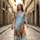 ✨ Exklusivt – 50 % RABATT! 👗 Elegant boho-klänning med knäppning – retro-mönster, flödande siluett & perfekt för fest, semester & vardag 🌿