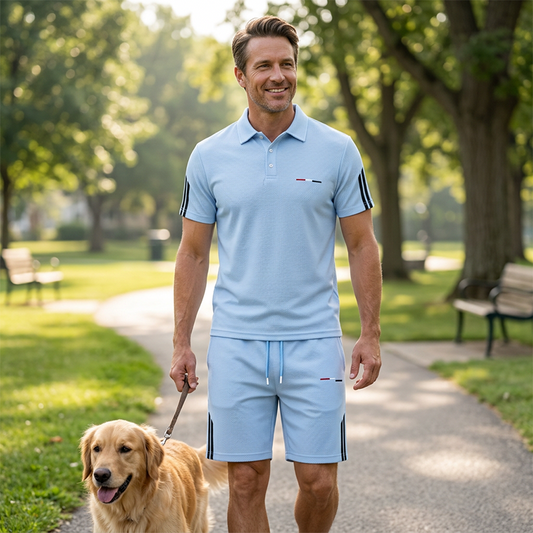 🏆SISTA DAGEN 50% REA🔥Herr Casual Kortärmad Shorts Set