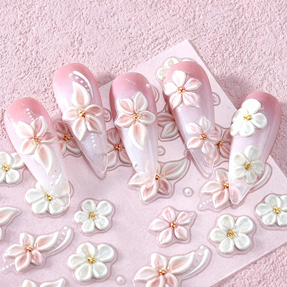 ✨Heta erbjudande: 1+1 GRATIS!✨5D-blommiga nageldekaler
