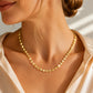 Elegant kopparpläterat halsband med platt kedja för kvinnor