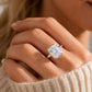 ✨ Ice-Cut-ring med kuddeformad infattning för kvinnor: elegant infattning, design som går att kombinera med andra ringar, tålig mot missfärgning, perfekt för vardagsbruk