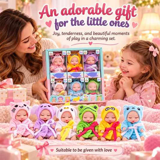 🧸50 % RABATT🎀Mini babydockor, 6 söta stilar, gulligt leksak för barn