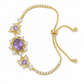⏳🔥 50 % RABATT! 💜 Ljuslila Zirconia Fjärilsmyckesuppsättning – Justerbar Ring & Örhängen ✨