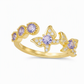 ⏳🔥 50 % RABATT! 💜 Ljuslila Zirconia Fjärilsmyckesuppsättning – Justerbar Ring & Örhängen ✨