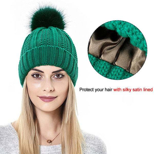 Regalo ideal - Gorro elástico de punto acanalado para protección del cabello