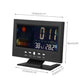 Reloj despertador de mesa LED digital con monitor de temperatura y humedad y pronóstico del tiempo.