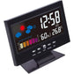 Reloj despertador de mesa LED digital con monitor de temperatura y humedad y pronóstico del tiempo.